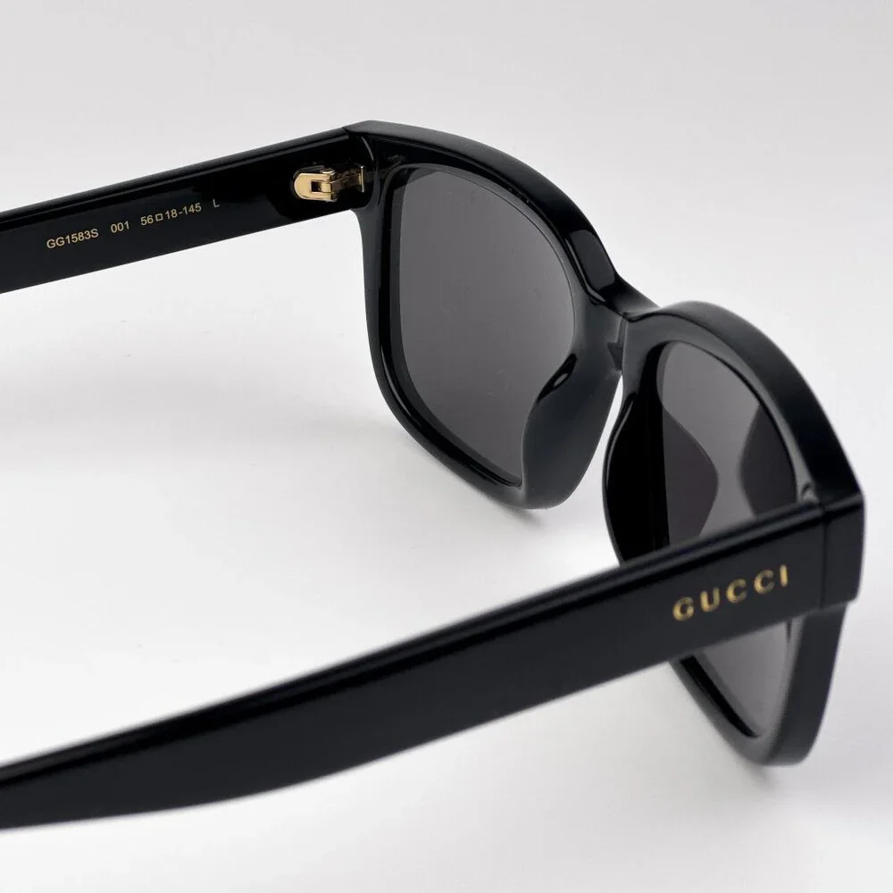 Gucci Sunglasses – Black Square Frame with Grey Lenses (GG1583S 001)